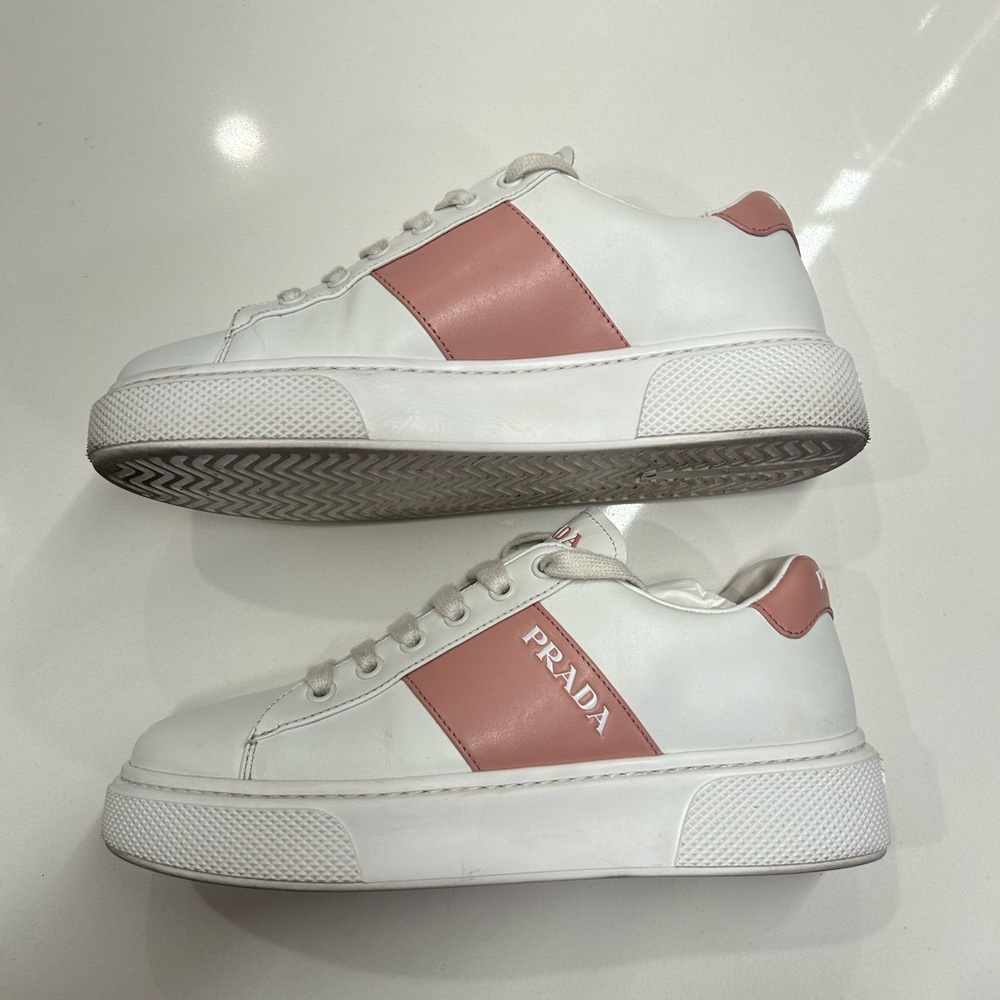 Prada calzature donna sneakers pink and white